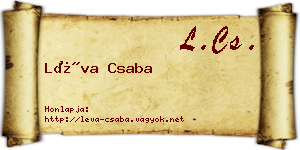 Léva Csaba névjegykártya
